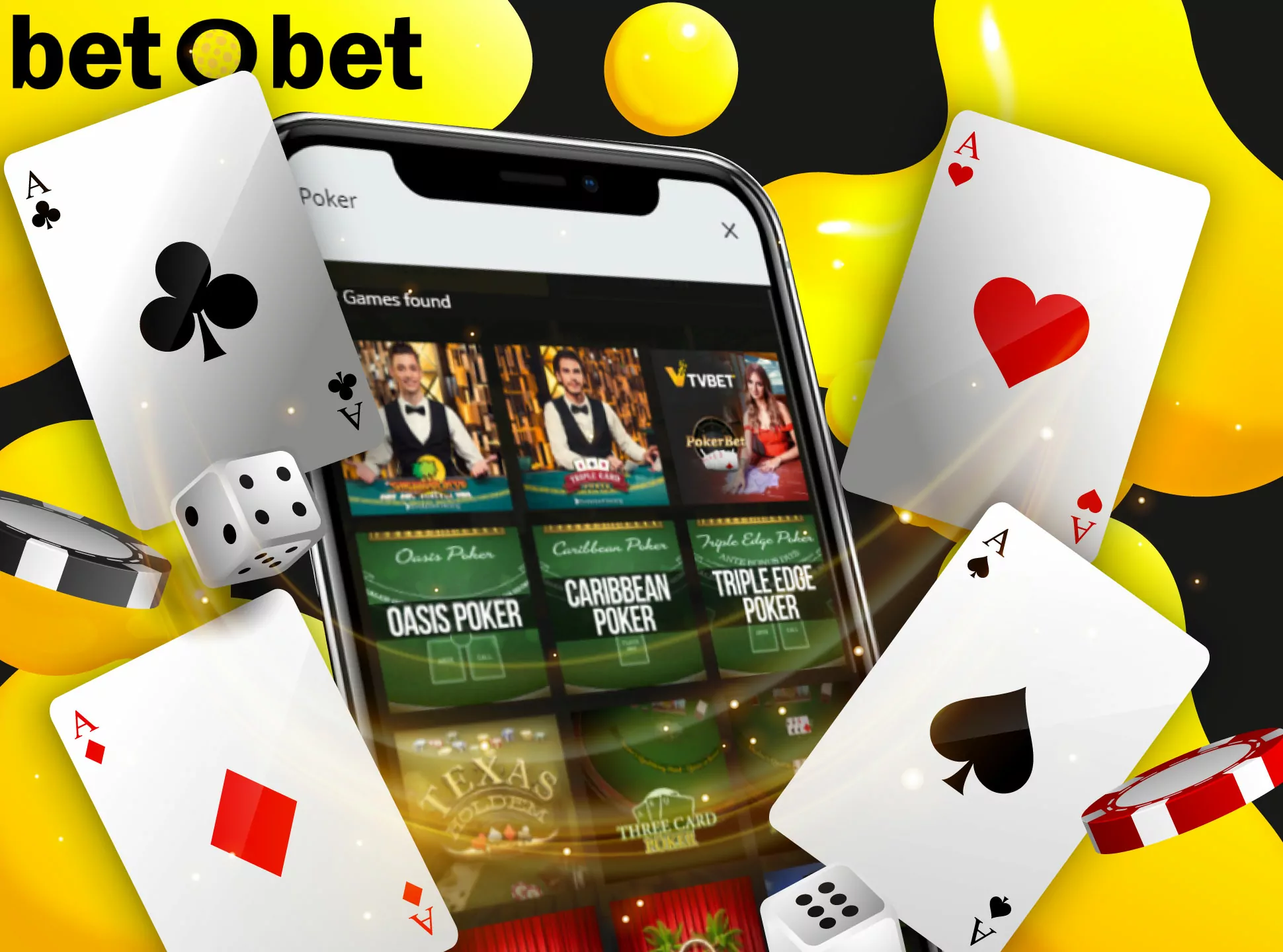 Play poker against the live dealer at Betobet.