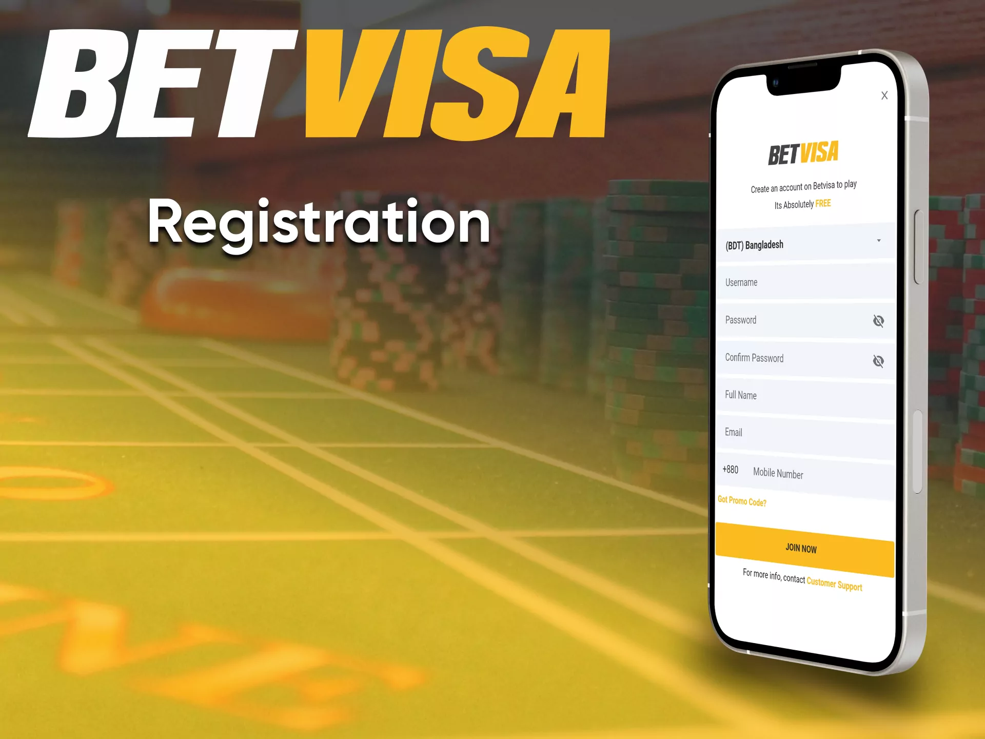 Sign up to play at BetVisa casino.