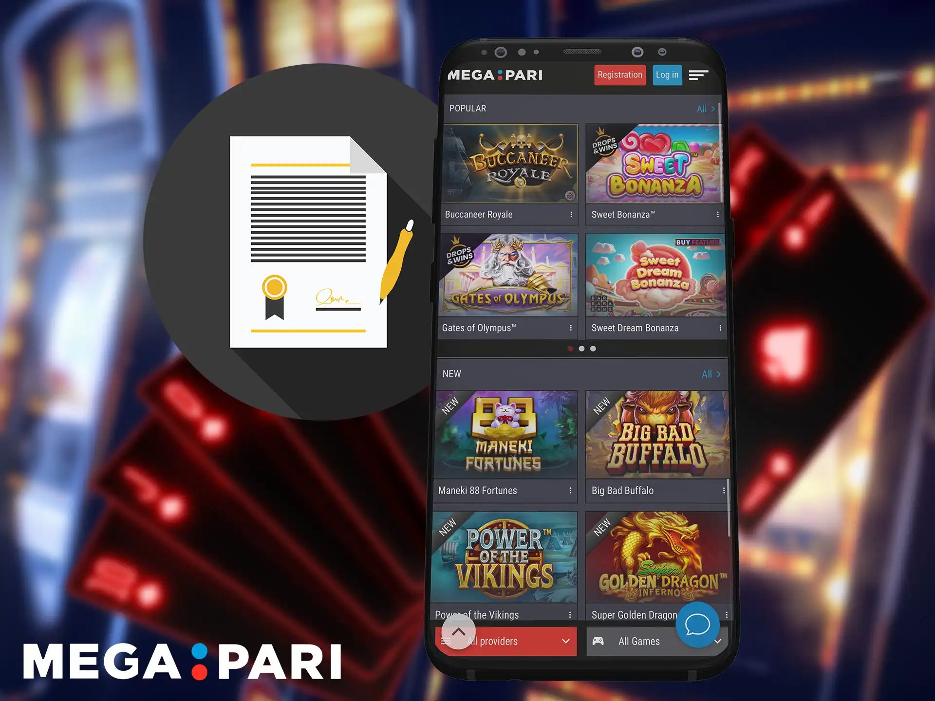 The gambling company has a Megapari license and conducts all gambling betting and gaming legally.