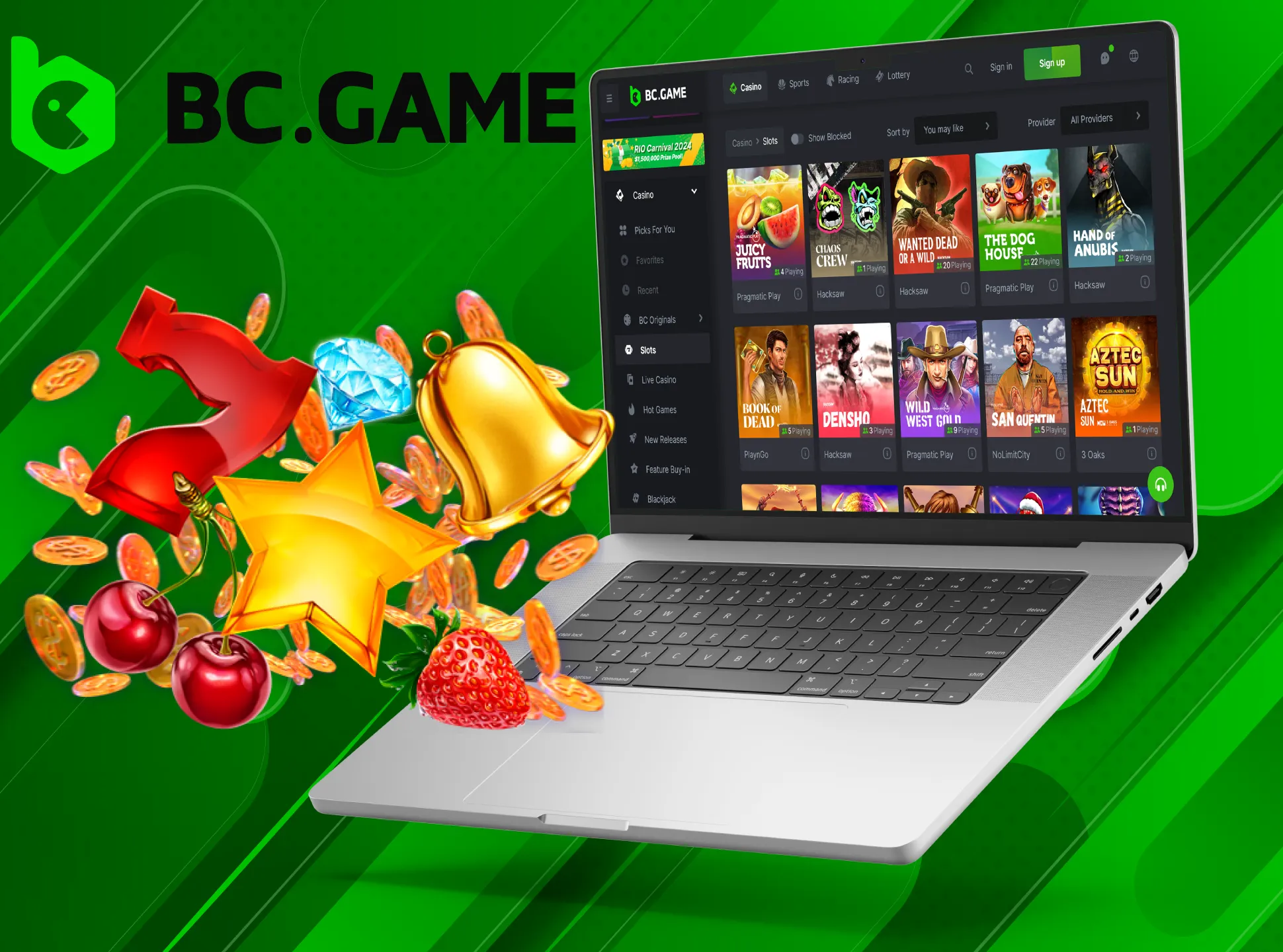 Play slots that bring BC Game casino users big wins.