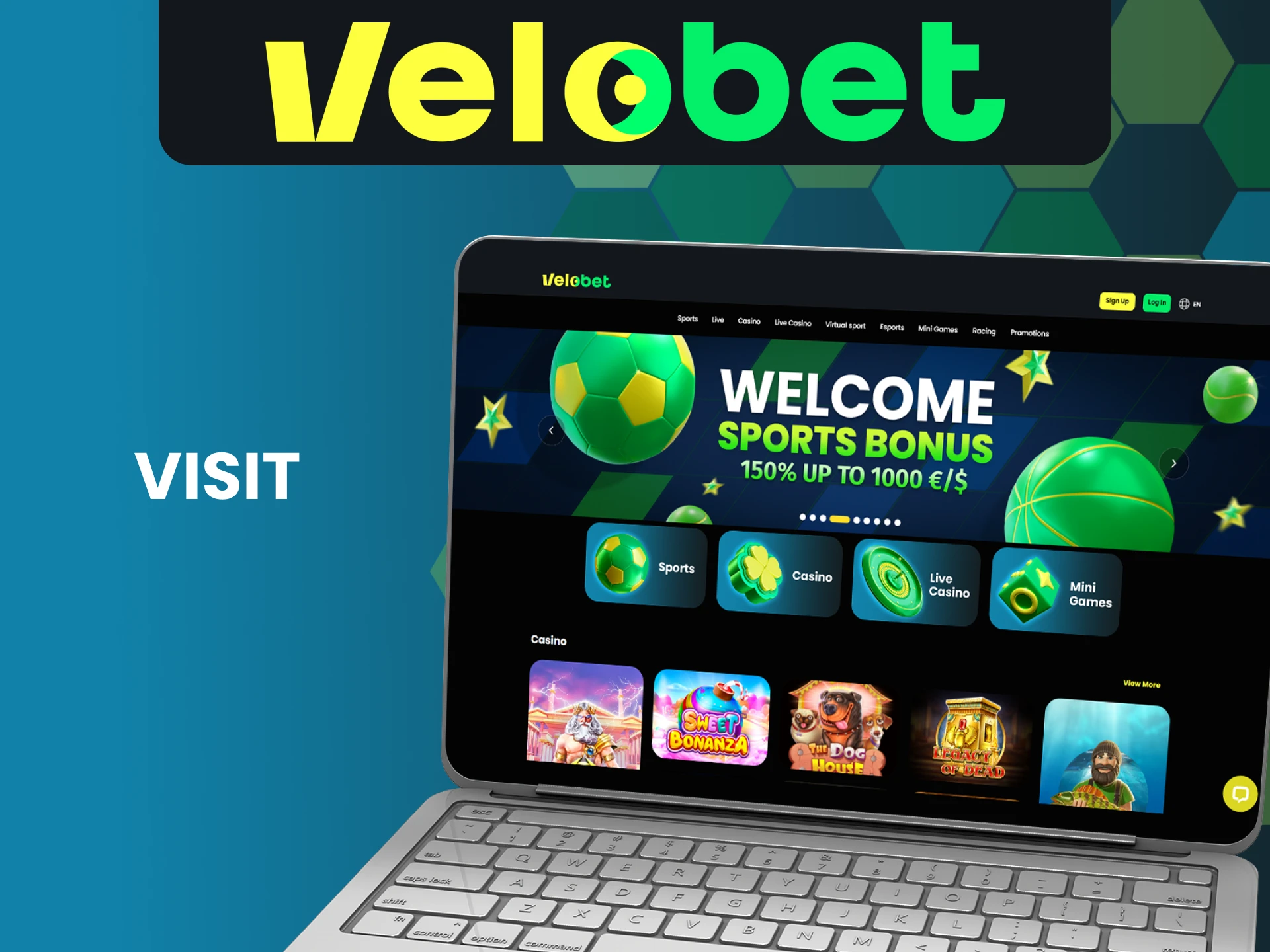 Visit Velobet official website to register.