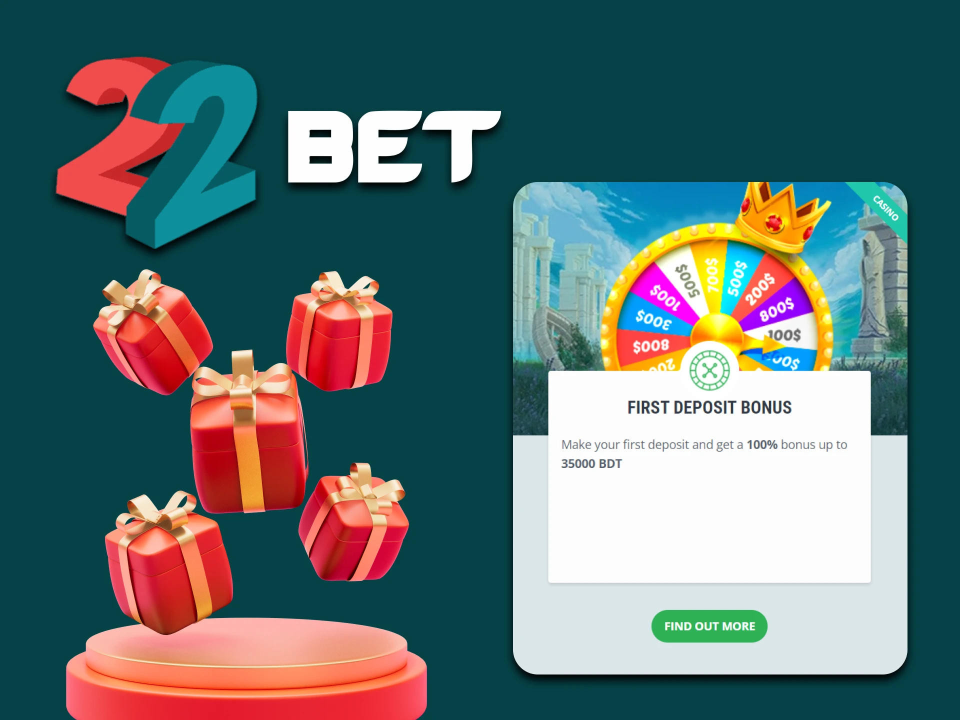 Claim your welcome bonus from 22bet.