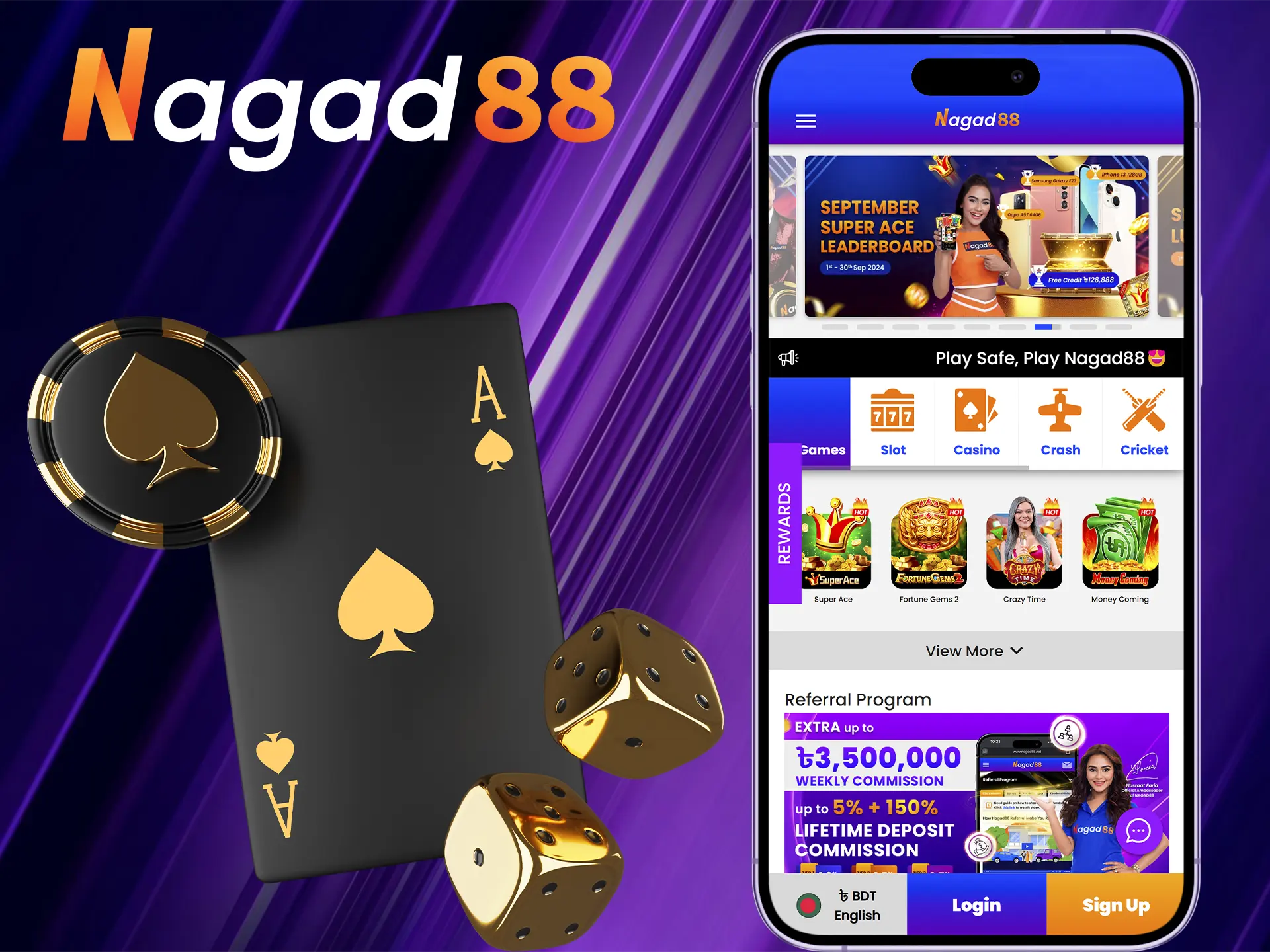 Nagad88 is a popular casino and betting app in Bangladesh.