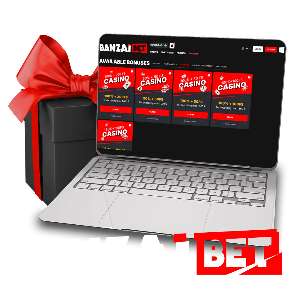 You can get even more bonuses on the Banzaibet website.