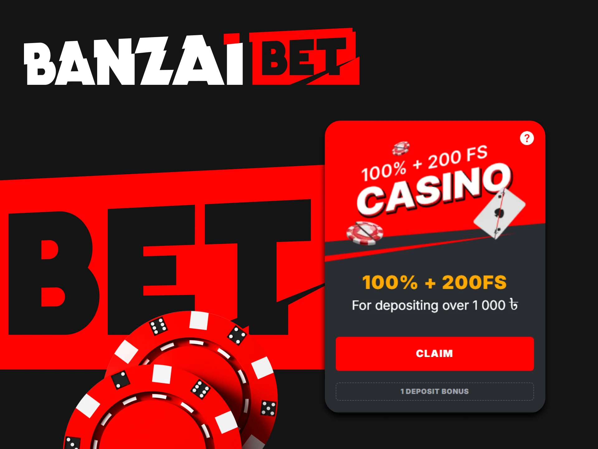 Banzaibet gives a welcome bonus to users.