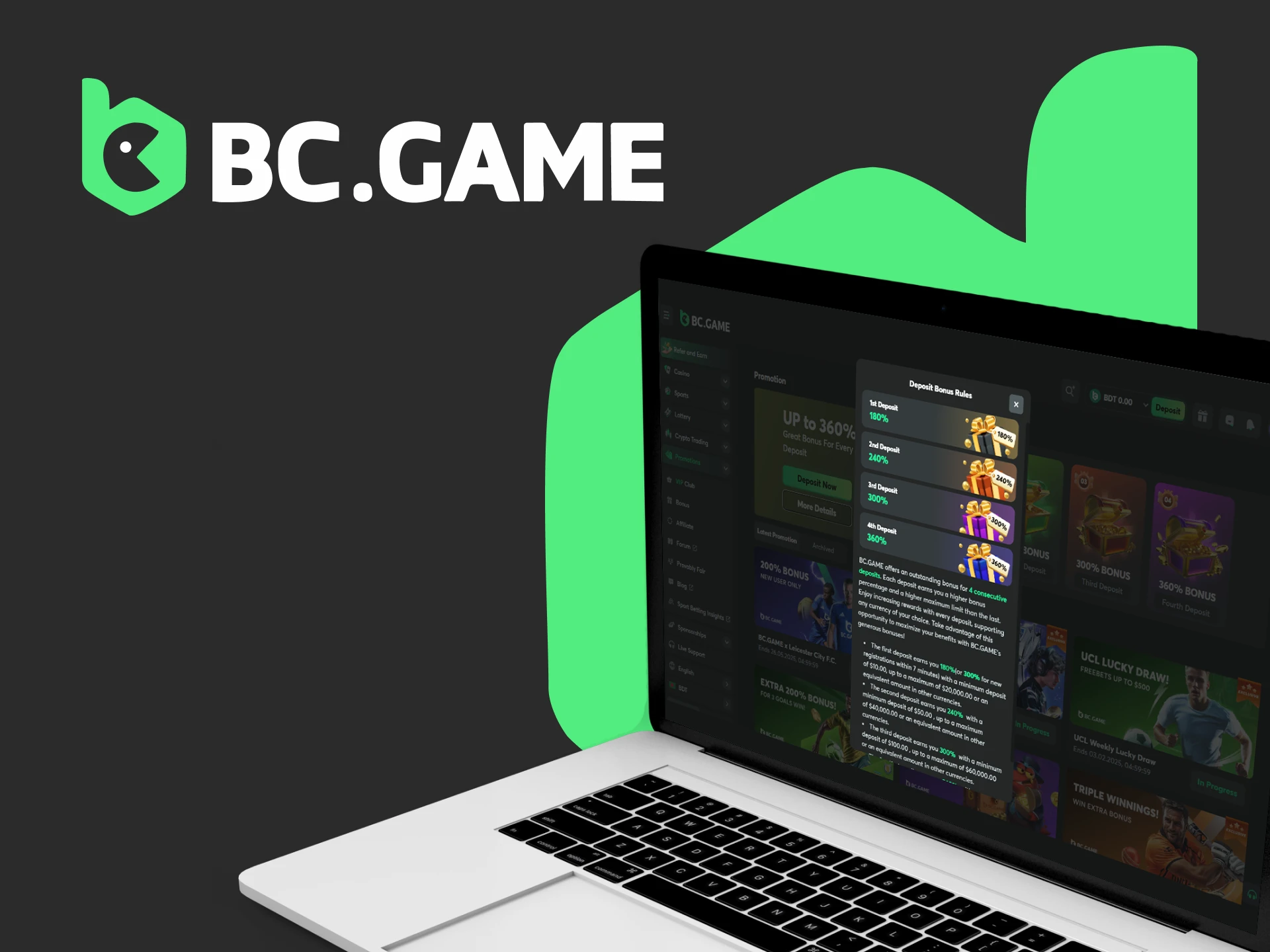 Read the instructions on how to use the BC Game bonus.