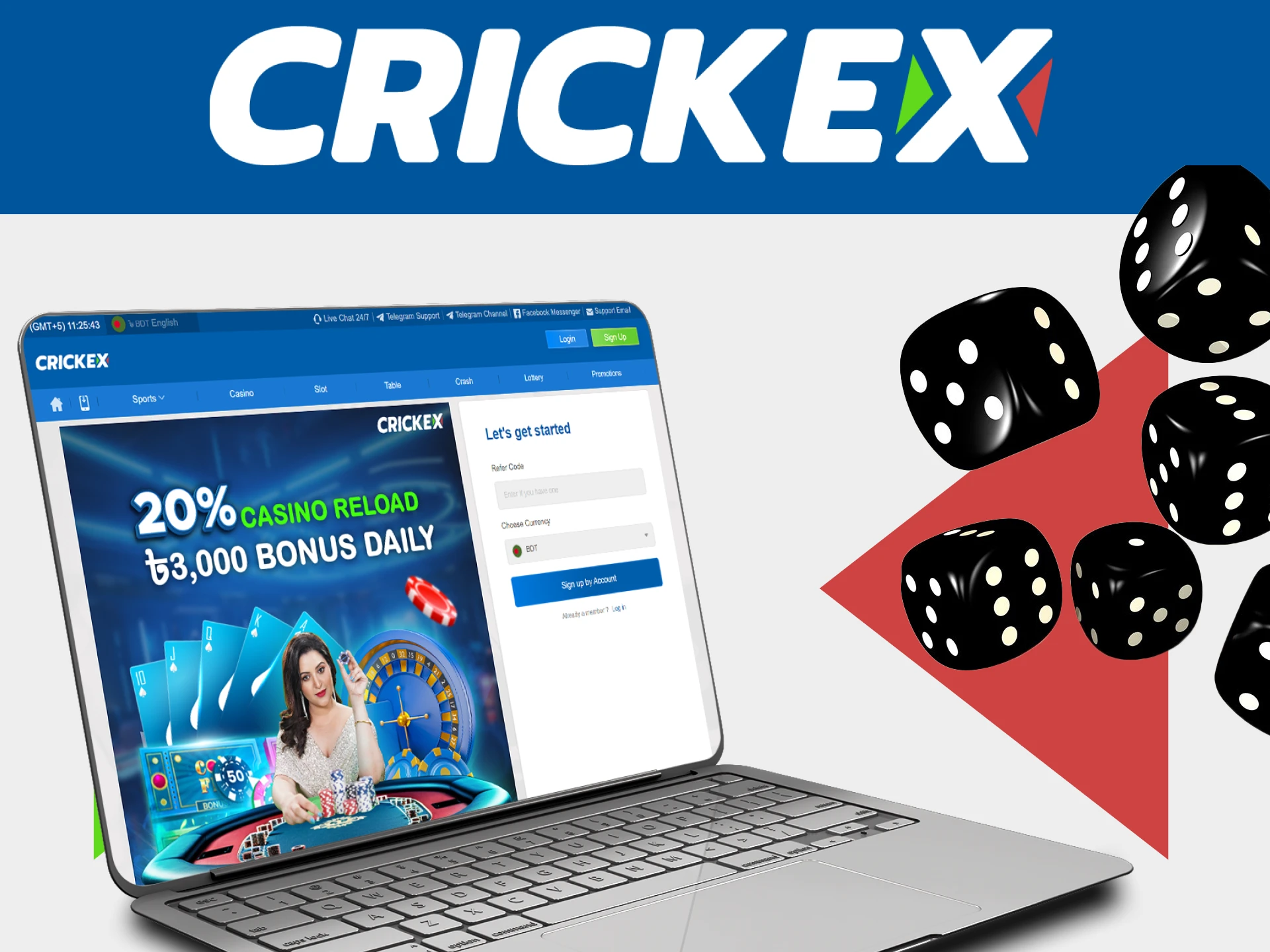 Receiving a bonus from Crickex is very simple.