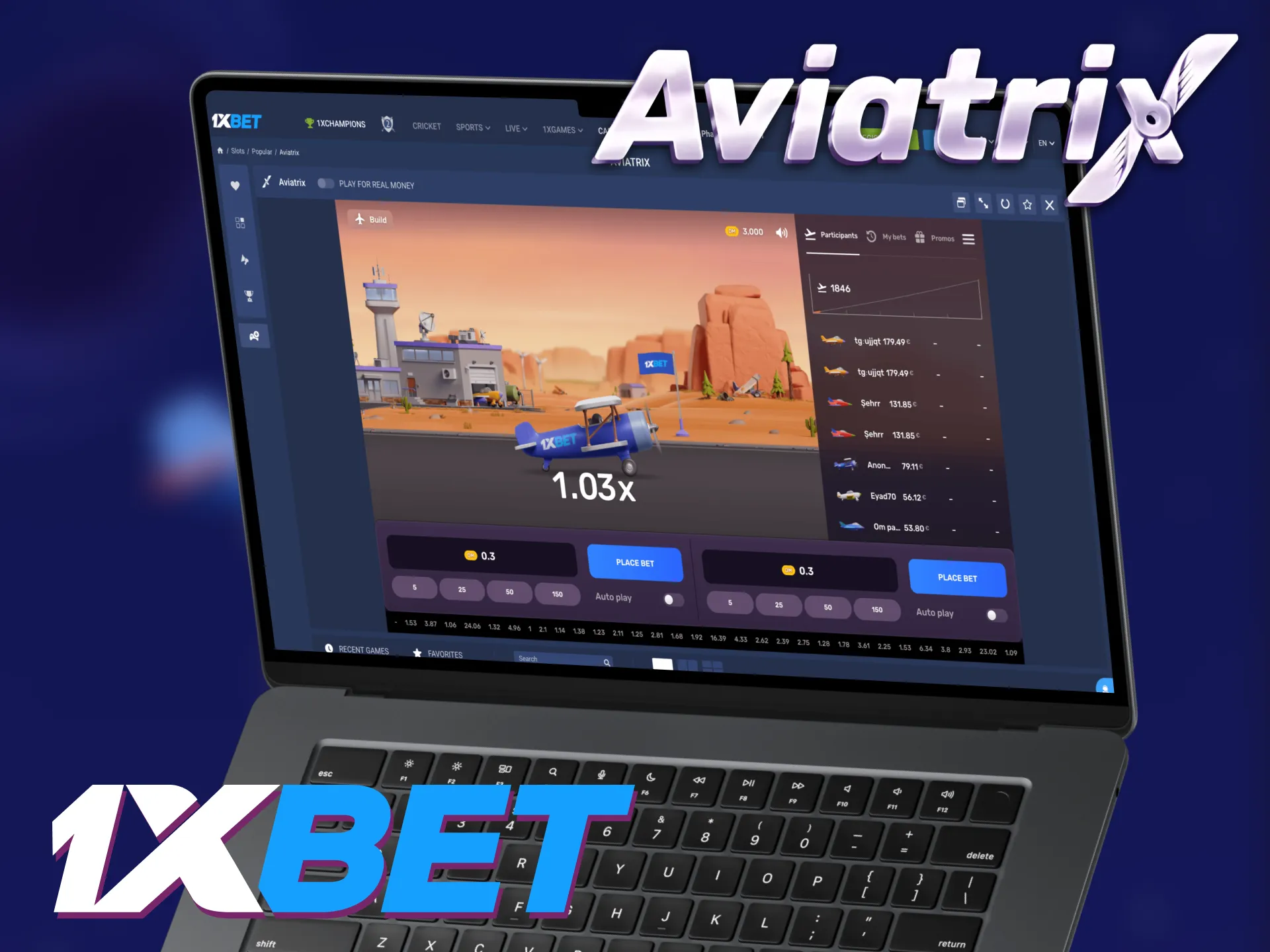 Enjoy the unique Aviatrix game at 1XBET.