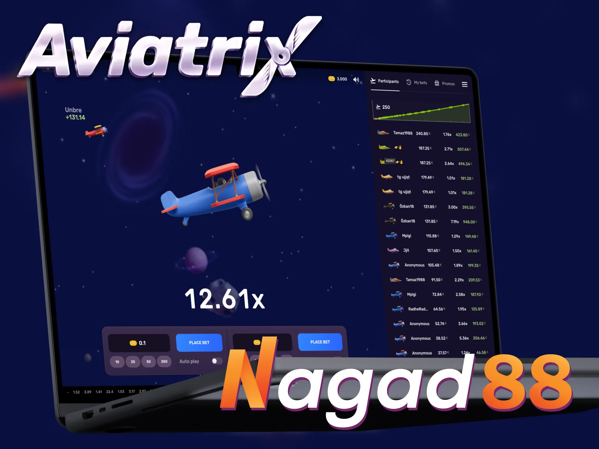 Register at Nagad88 casino and start playing Aviatrix.