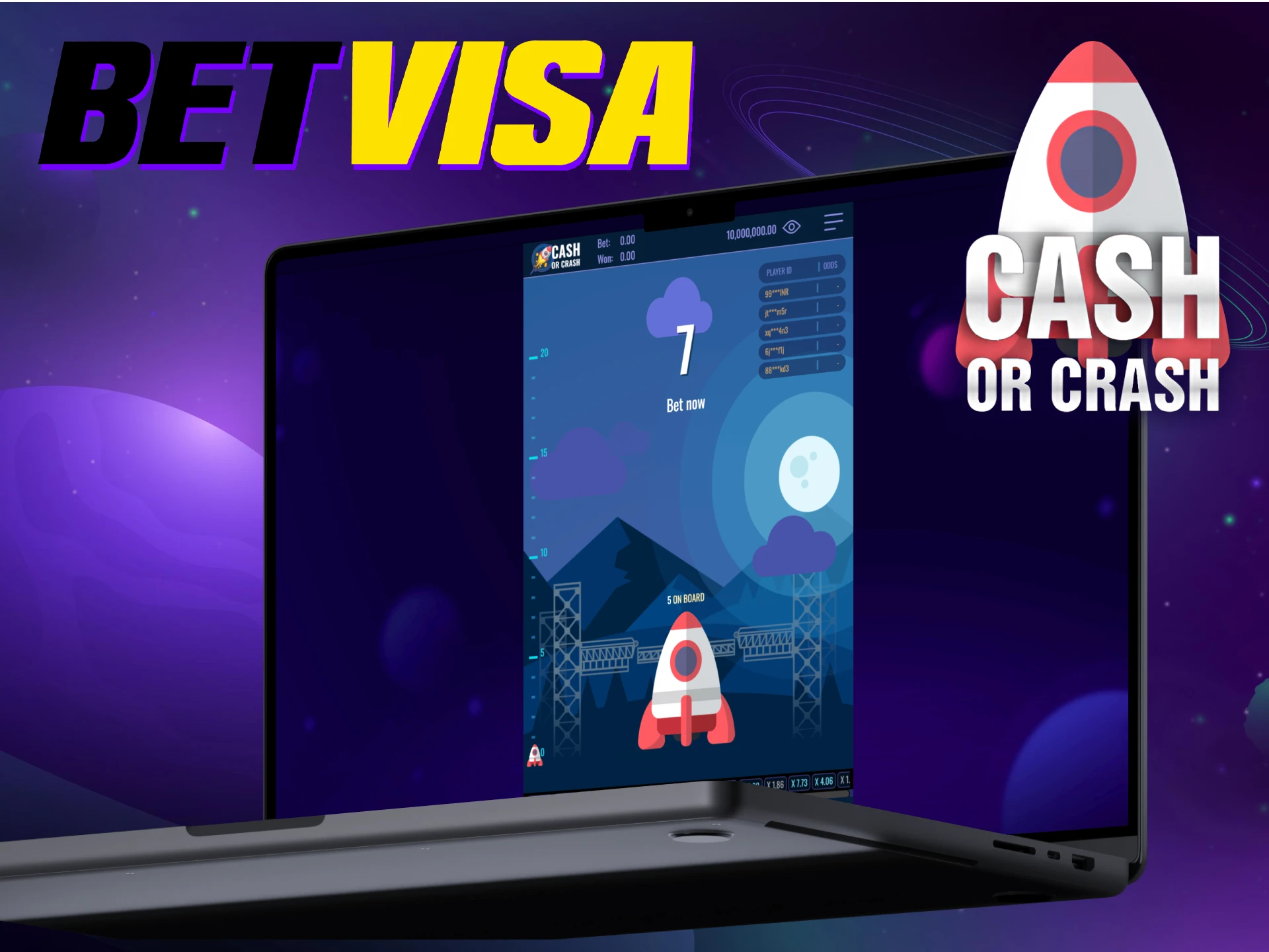 BetVisa makes playing Cash or Crash easy.