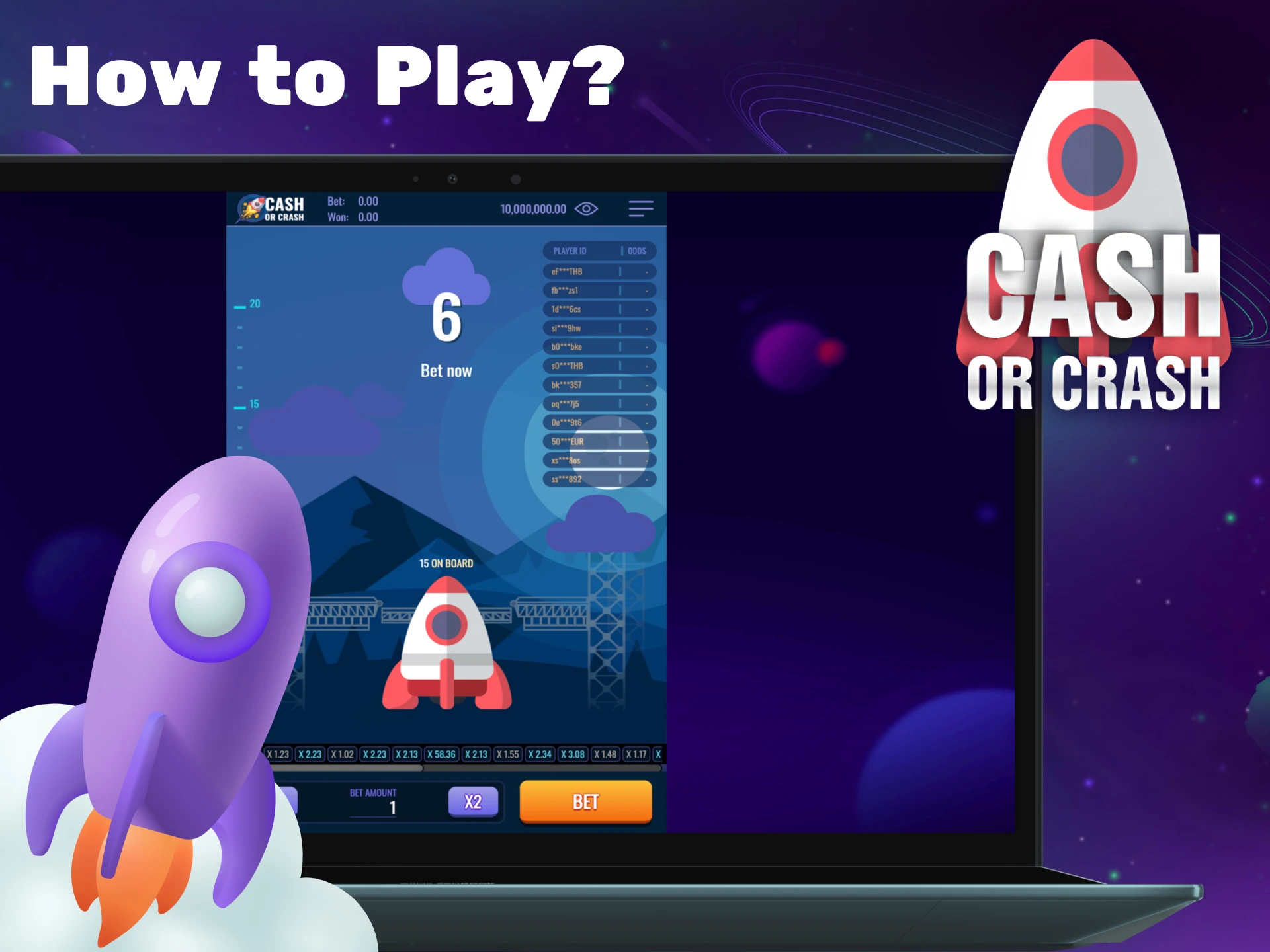 You can play Cash or Crash for real money and win.