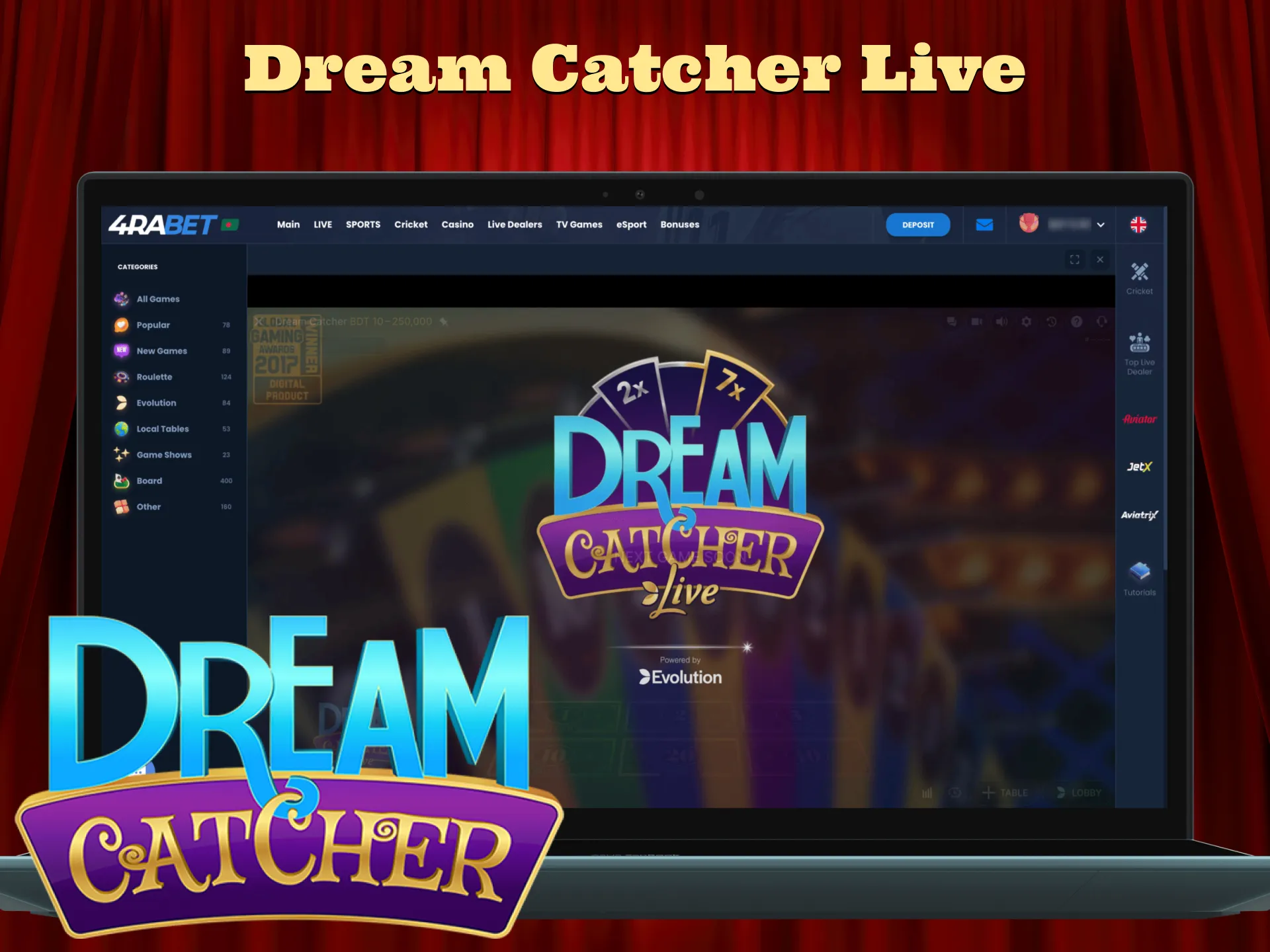 Luck is on your side in Dream Catcher Live game.