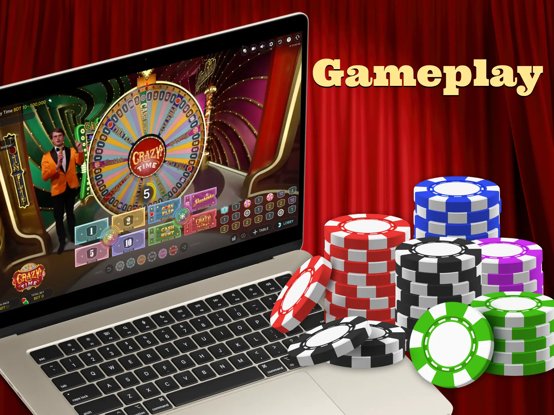 Casino game shows gameplay revolves around real-time interaction.