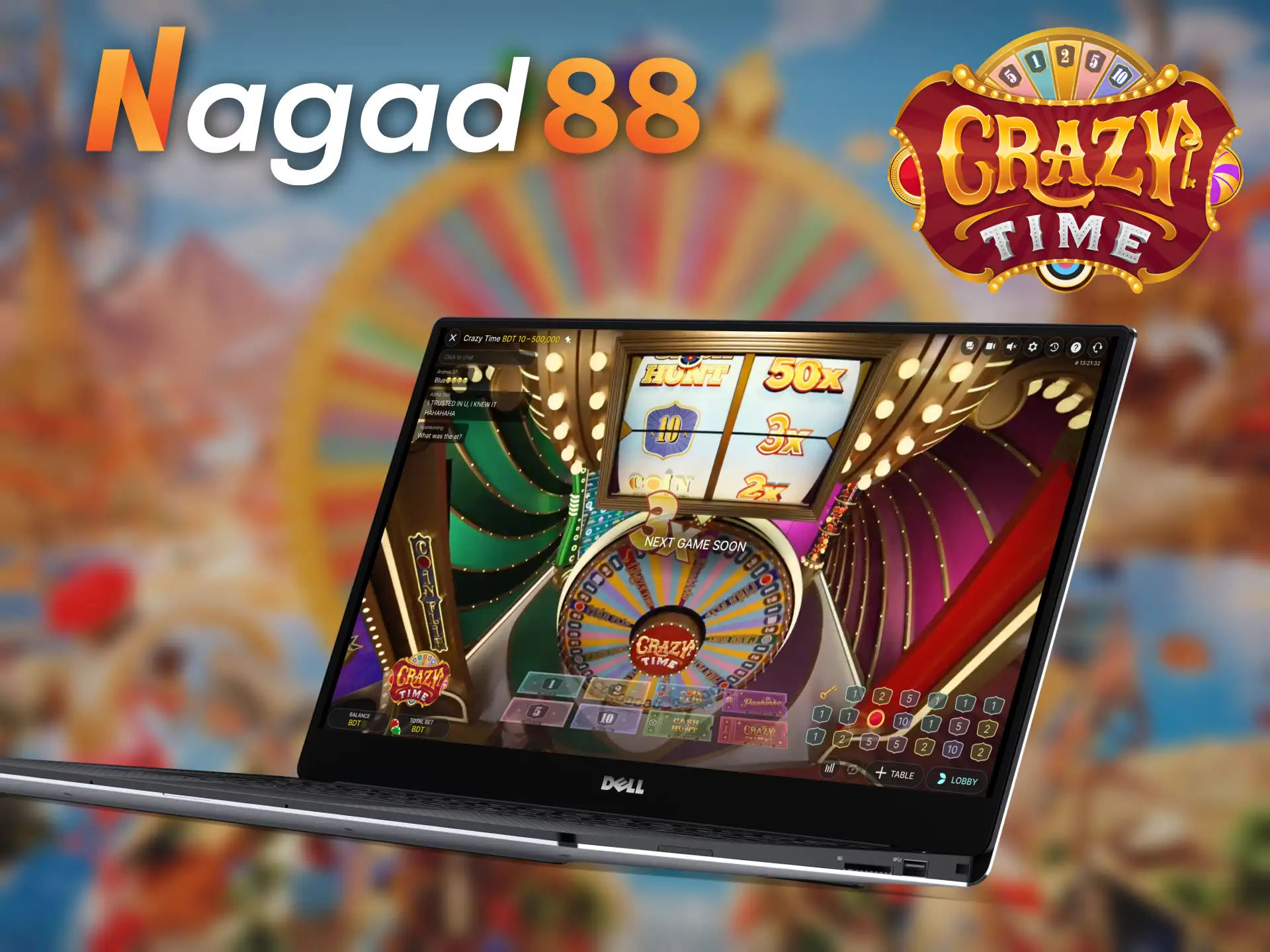 Nagad88 is an awesome platform for playing Crazy Time.