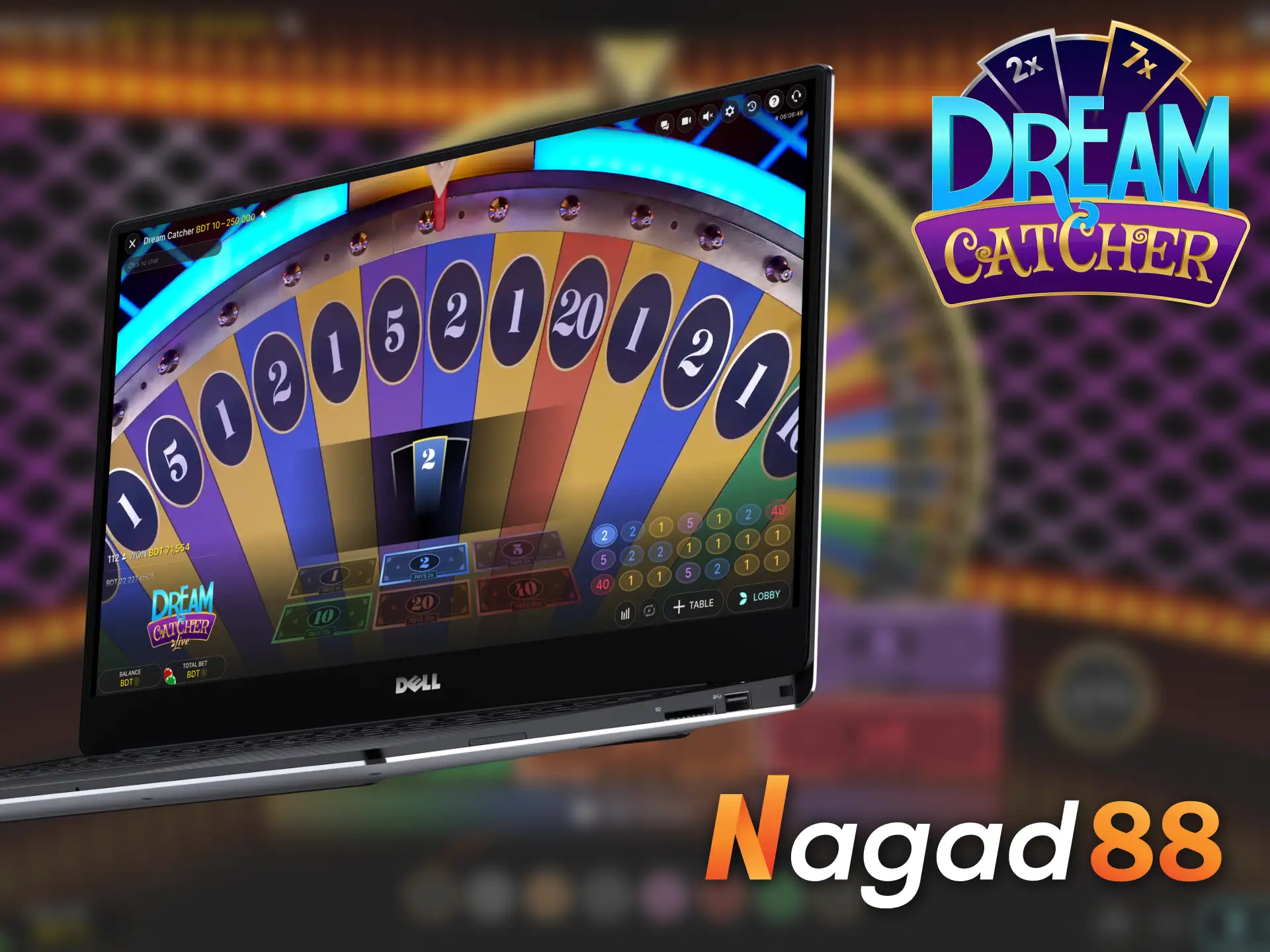 Make a deposit at Nagad88 and enjoy Dream Catcher Live.