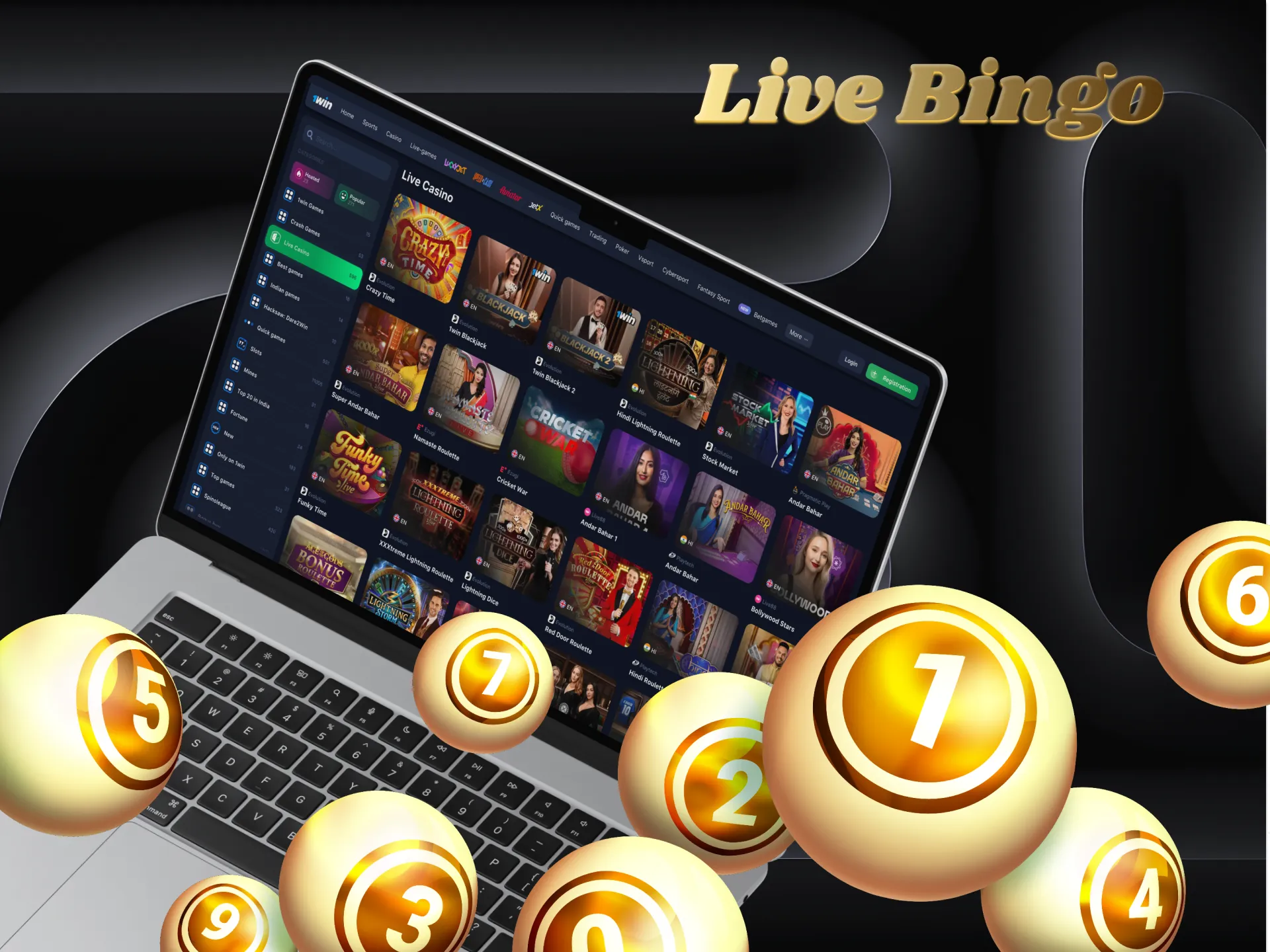 Get exited of Live Bingo casino game.