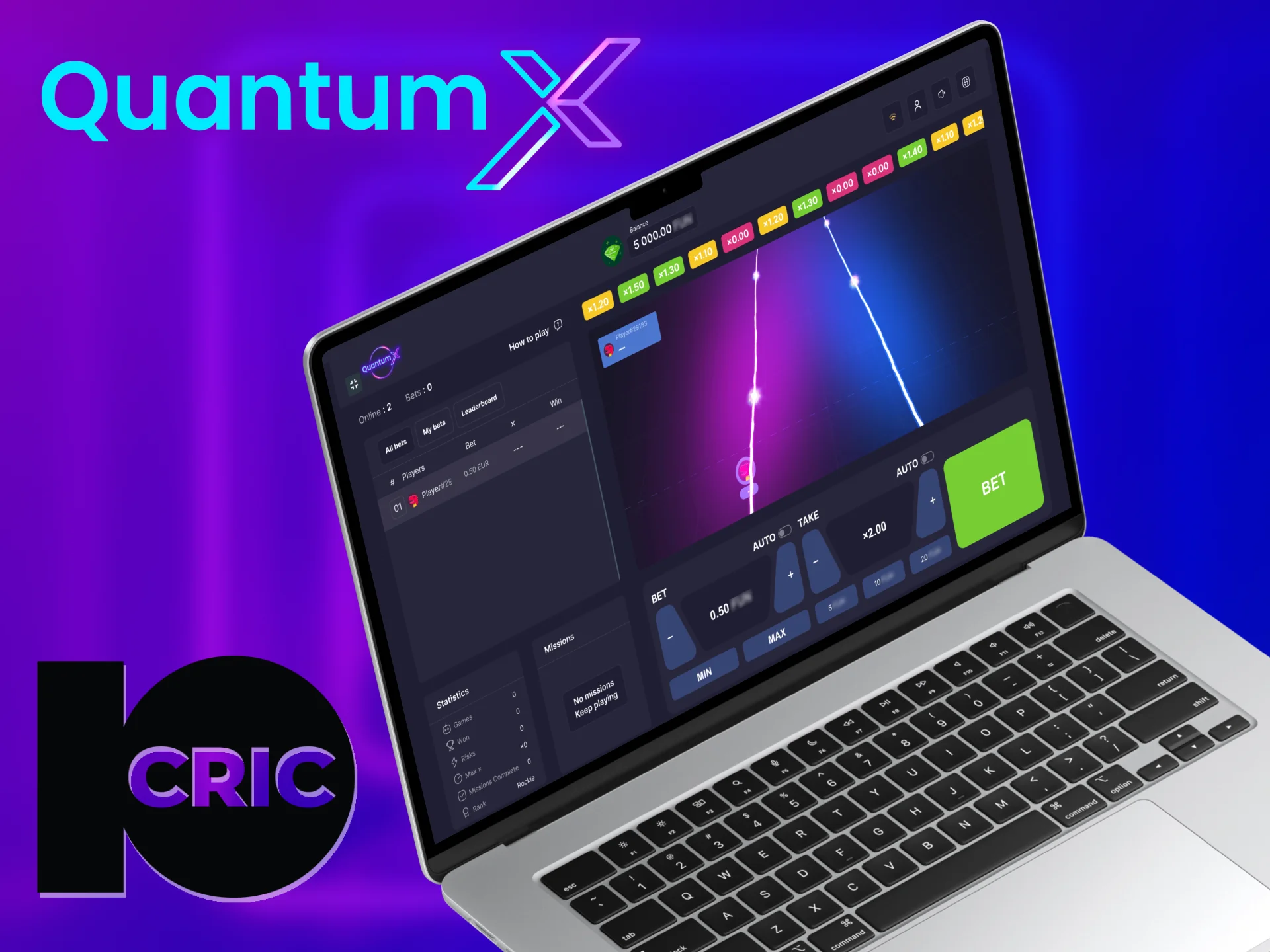 Sign up on 10Cric to get started with Quantum X.