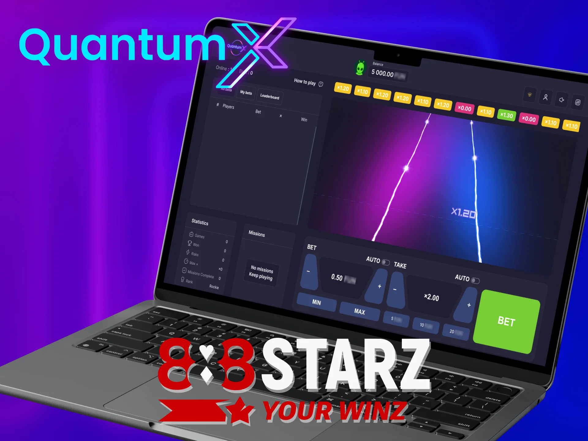 Search for Quantum X in the casino lobby of 888Starz.