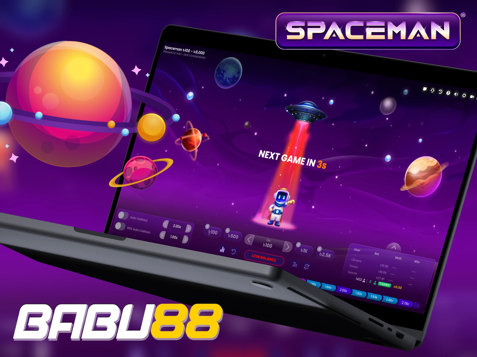 To play Spaceman at Babu88, simply sign up.