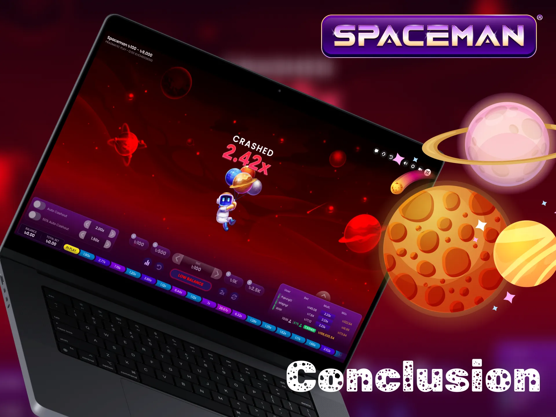 Choose a casino site on our website to play Spaceman.