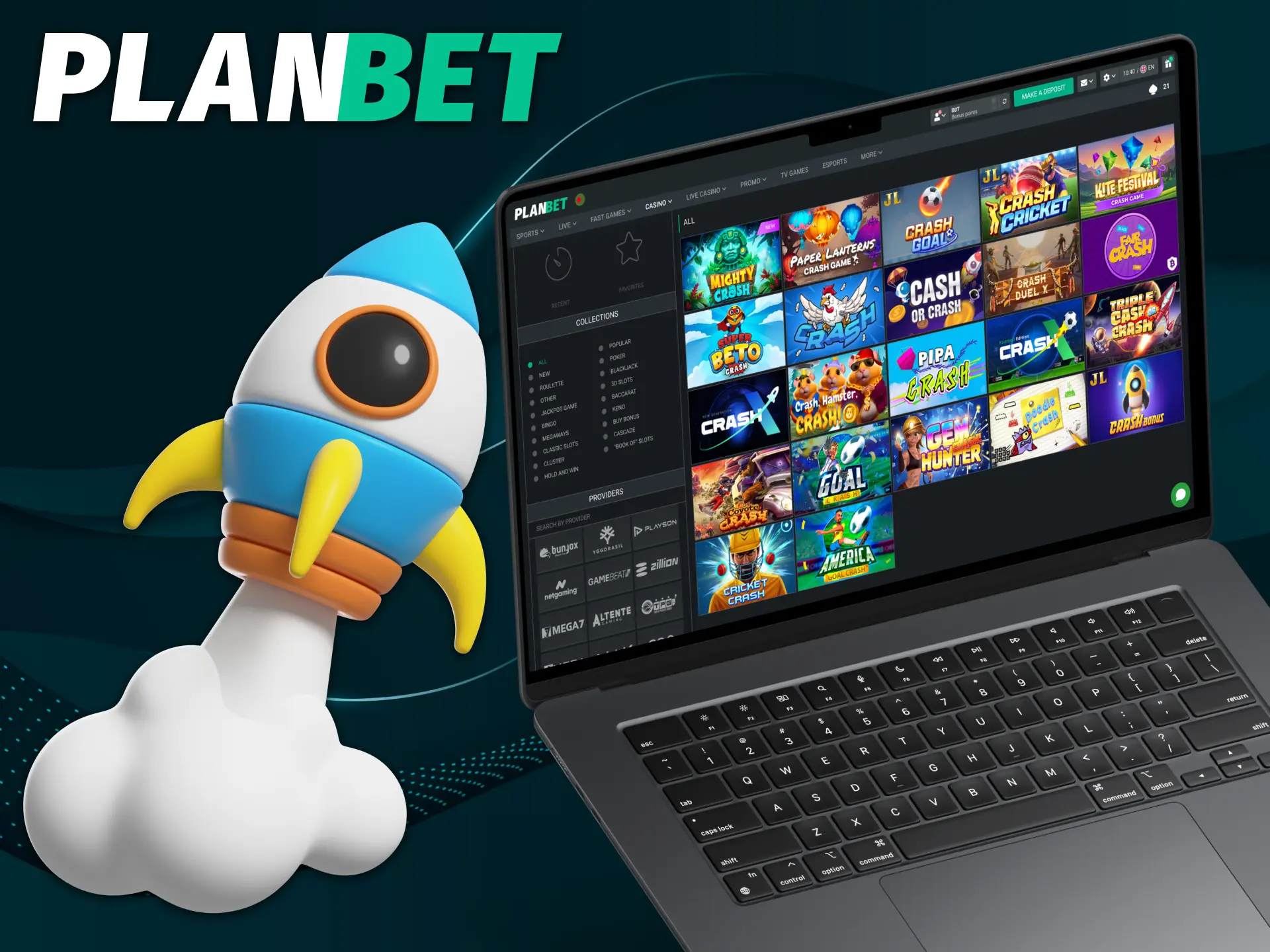 Planbet offers you to play top crash games.